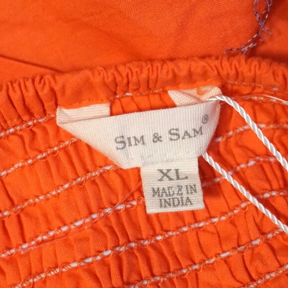 Sim & Sam Salmon Crop Top w/ Balloon Sleeves and Sweetheart Neckline Women’s XL - Picture 8 of 8